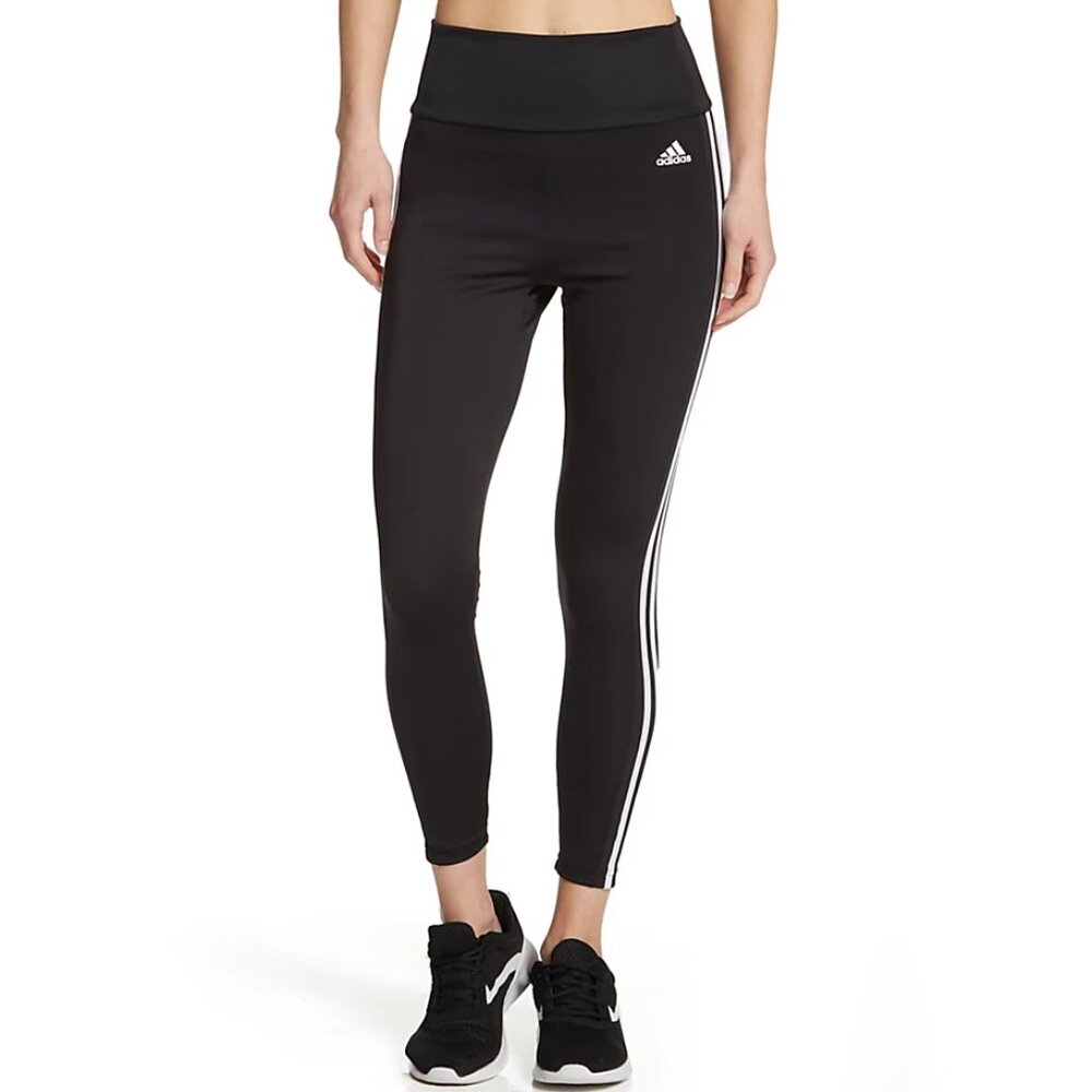 Adidas 3 Stripes High Rise 7/8 Length Tights | Size S | NWT | Black